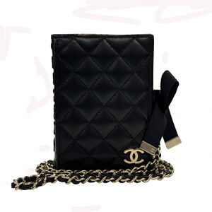 CHANEL Book Wallet Black Shoulder Bag Accessory Rion Coco Mark